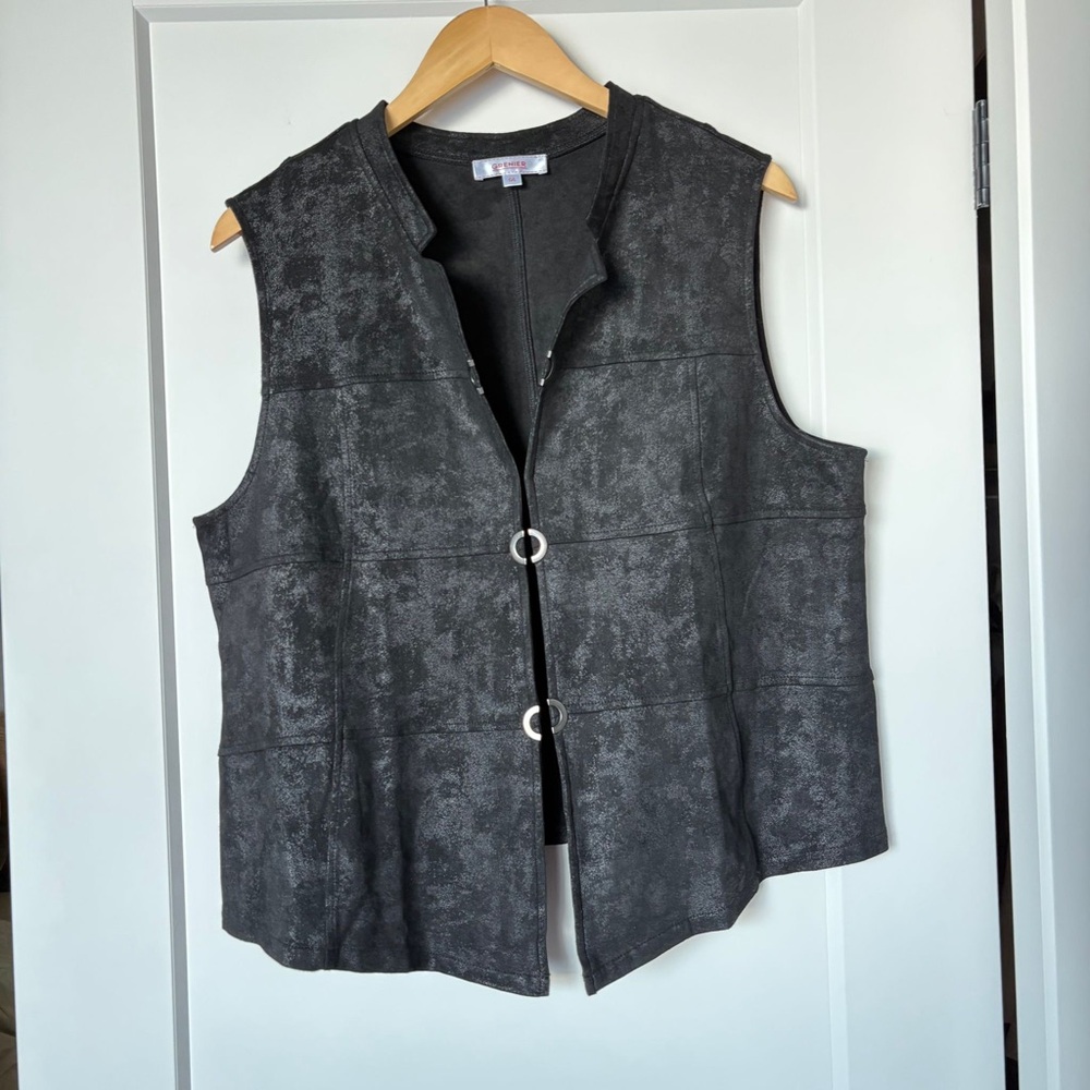 Whimsigoth Faux-Suede Vest Gilet | Gothic Fantasy Distressed Unisex | L